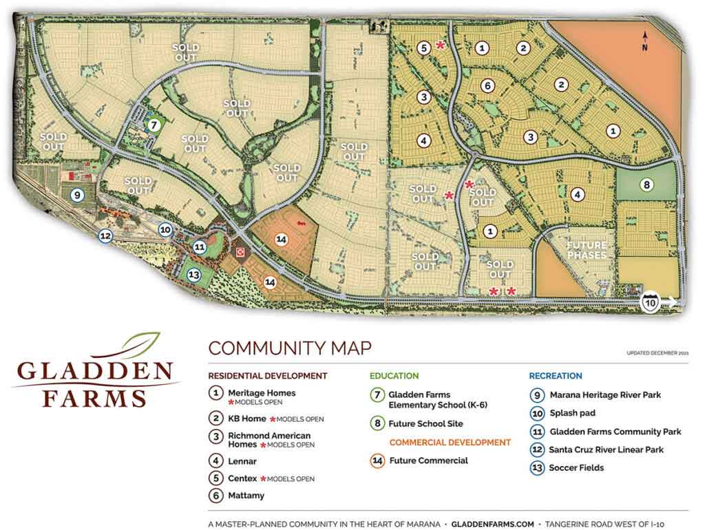Community map Gladden Farms master plan Tucson AZ