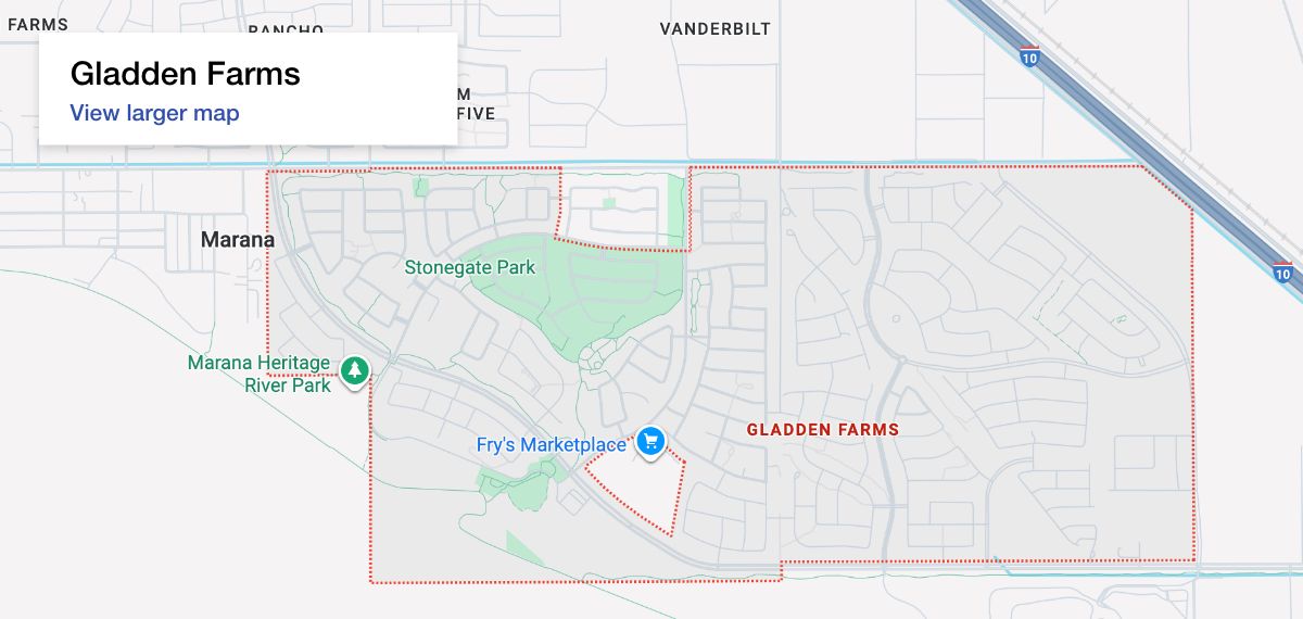 Gladden Farms Map